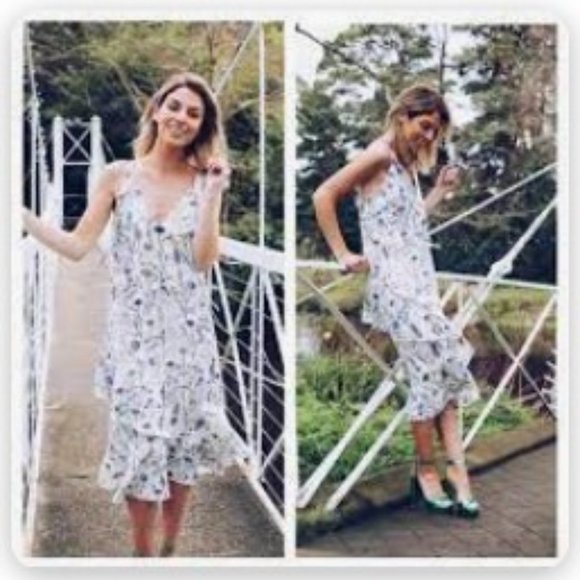 HM ruffle hem midi dress NWOT - Picture 4 of 9